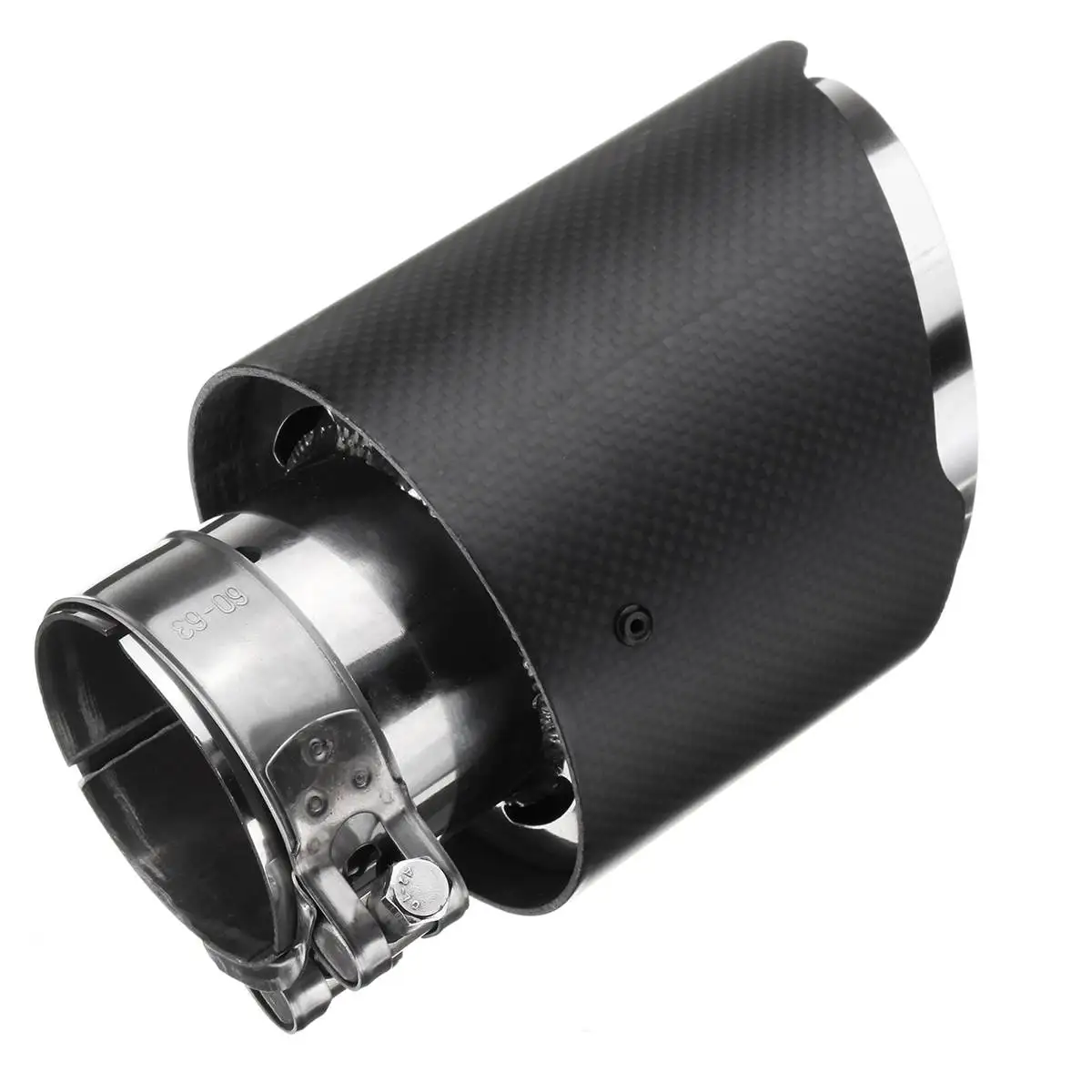

2pcs/pair Durable Stainless Matte Carbon Fiber Car Exhaust Pipe Tips Modifide Muffler Cover In 63mm Out 101. 6mm