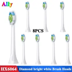 8 шт. HX6054 головки зубных щеток для philips sonicare FlexCare Diamond Clean HX9312 HX9322 HX9340 HX9350 электрические головки зубных щеток