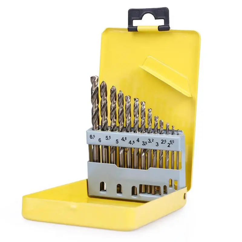 13pcs Twist Drill Bit Multi Size Cobalt M35 Hand Drill Bit Twist Drills