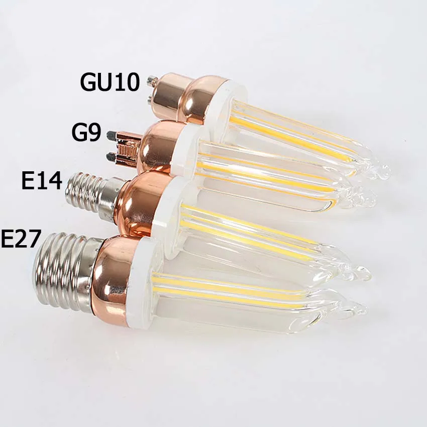 10 шт. C35 5 W 220 V 240 E14 E27 G9 GU10 светодиодный COB Бар Ледяной цветок лампочки 3000 К 6000 нити