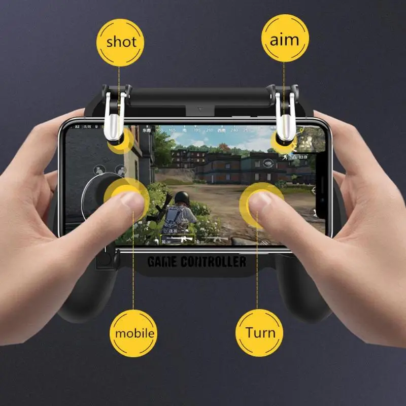 

2000mAh Charger Power Bank Heat Dissipation Cooling Fan Gamepad Joystick Hand Grip for Mobile Phone PUBG 4.7-6.5 inch mobile