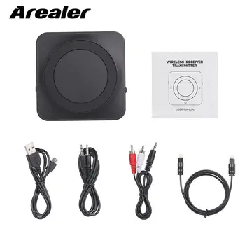 

Wireless Receiver Transmitter BT 5.0 Optical Fiber Audio Adapter SPDIF 3.5mm AUX & RCA Wireless Adapter for TV/Speaker/Headphone