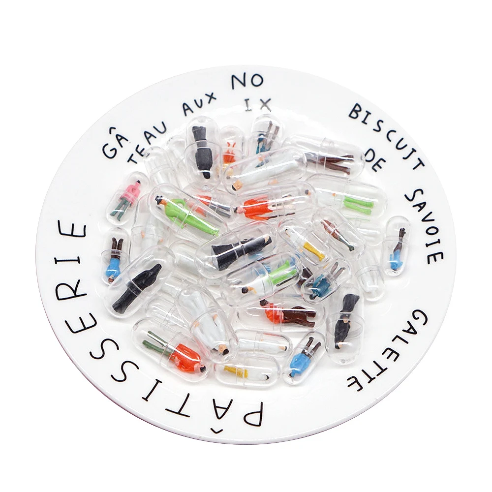 

60Pcs Transparent Capsule Shell Plastic Pill Container Medicine Pill Cases Bottle Splitters Capsule Figurines Diy Accessories