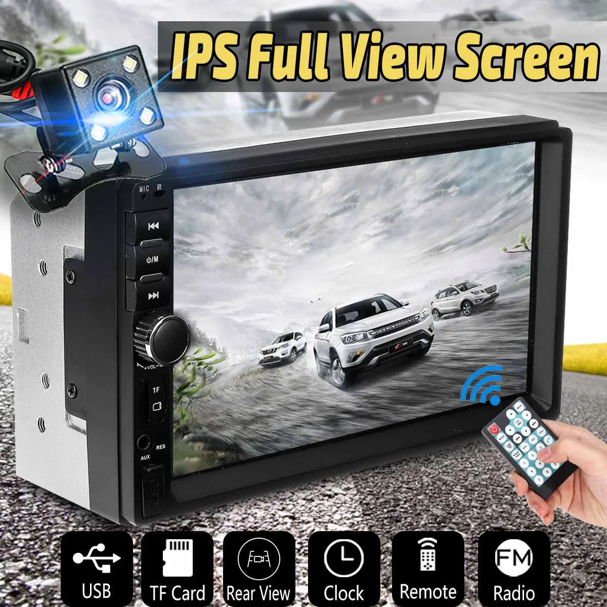 

7'' IPS Full View Car Radio bluetooth Car MP5 Player 2 Din Touch Screen Autoradio Auto Multimedia Player 1080P USB FM AUX