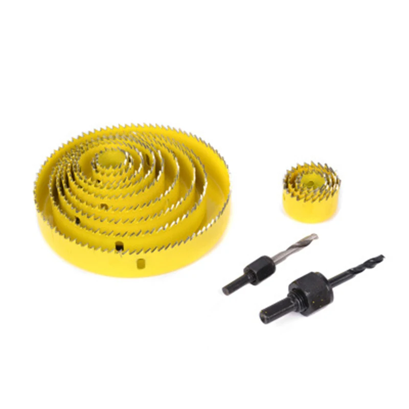 8pcs 19 64mm DIY Carbon Steel Hole Saw Bit Cutting Set Kit Circular