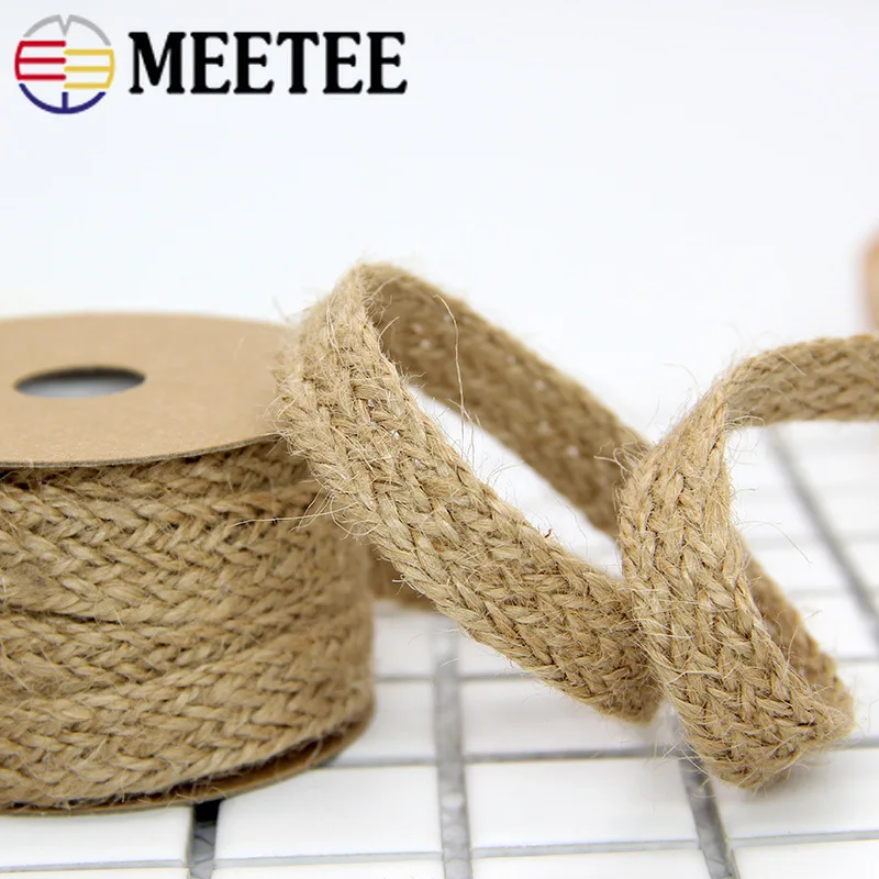 

Meetee 10m 8-18mm Woven Belt Hemp Cords DIY Handmade Cotton Rope Home Decoration Christmas Craft Decoration Accessories BD243