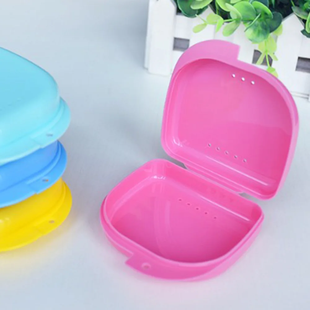 

2x/Set Denture box Dental Orthodontic Retainer Denture Storage Box Case Mouthguard Container