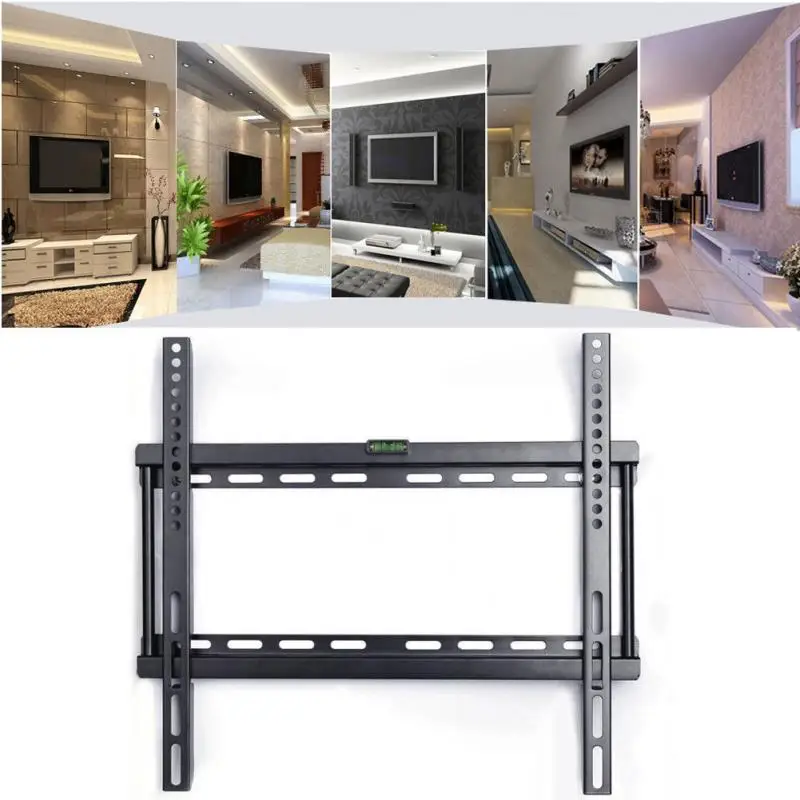 

LED LCD TV Wall Mount Bracket Ultra Slim Plasma Tilted Fixed Monitor 26-63 Inch With Spirit Level Strong Capacity stand support