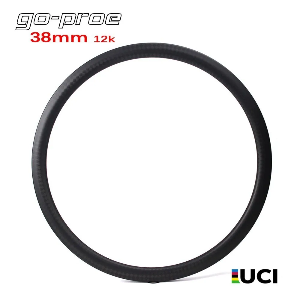 Flash Deal Disc Brake 700c Carbon Fiber Road Rim 12k Matte Tubular Clincher Tubeless  25mm Or 27mm Width Customized 30/47/50/60/88mm 2