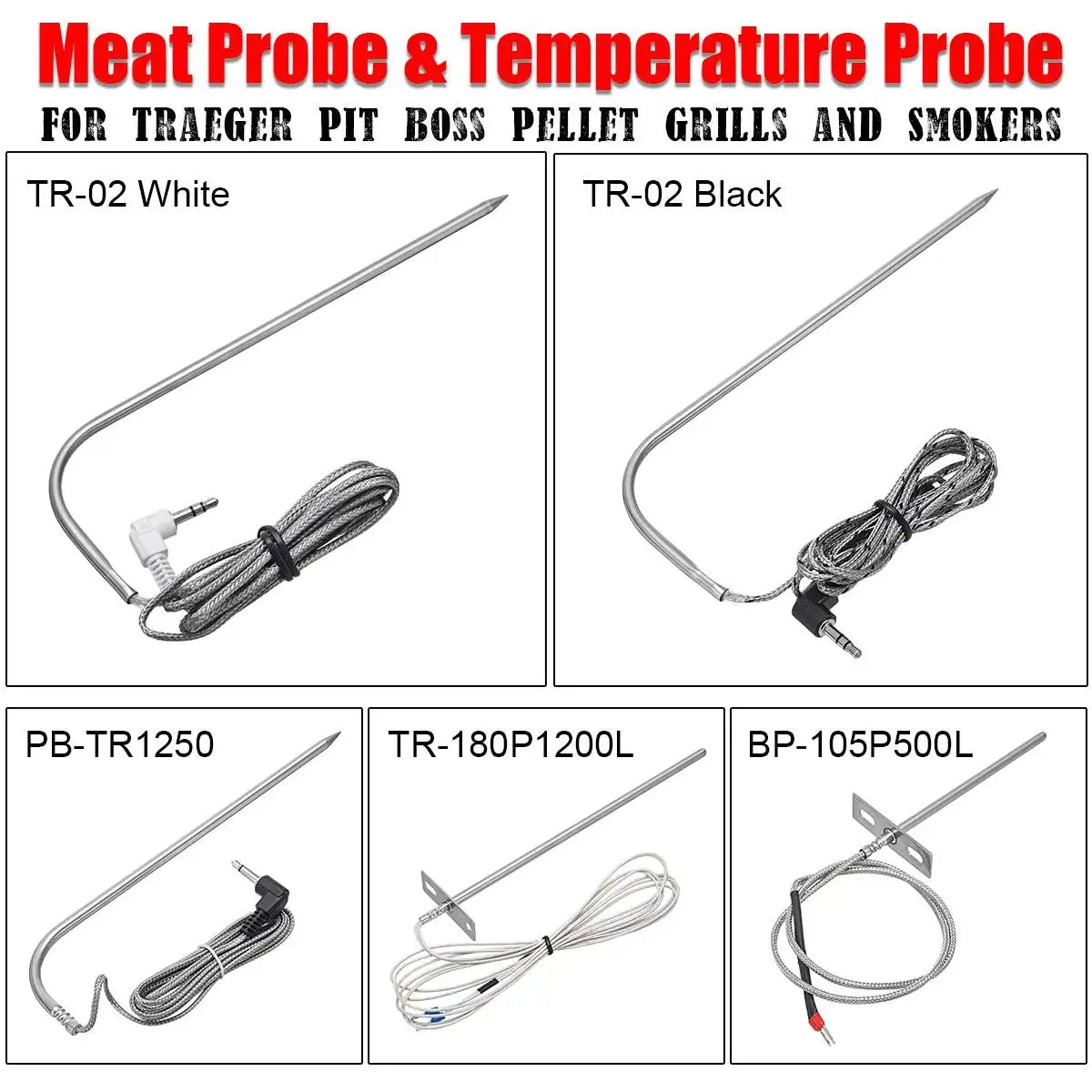 Replacement Meat Probe Temperature Probes Kit For Traeger Pit Boss