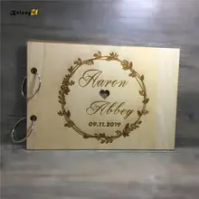 Индивидуальный заказ Подпись гостевых книг Дерево Свадебный фотоальбом проволочная вязка деревянный вкладыш фотоальбом Свадебные украшения