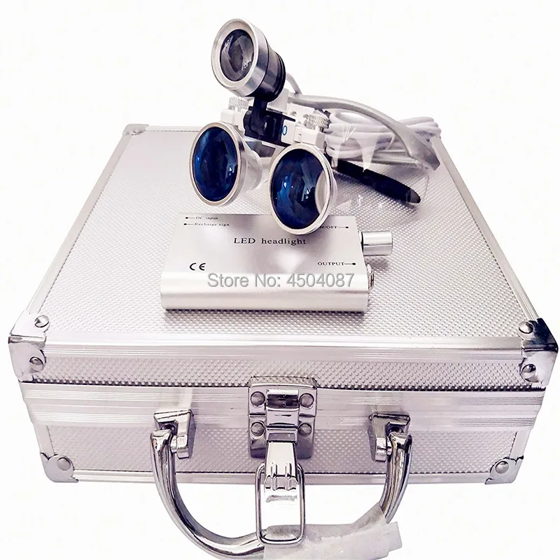 

3W LED Medical Headlight Headlamp+3.5X Medical Magnifier Loupe Medical Surgery Dental Headlight Loupe Set with Aluminum Box