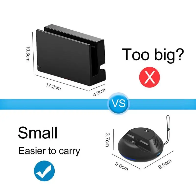 Kaufen ALLOYSEED Tragbare Dock Station Für Nintend Schalter USB 3,0 2,0 Typ C HDMI TV Adapter Lade Docking Halter Basis Stehen ladegerät