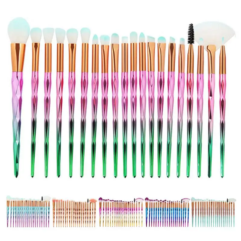 

20Pcs Diamond Makeup Brushes Set Professional Eye Liner Brow Lashes Make Up Brushes Cosmetic Diamond Brush For Eyeshadow