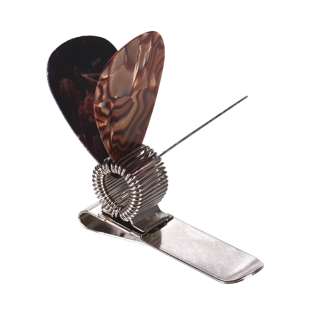 

Universal Guitar Picks Holder Clip Metal with 3pcs Picks(Guitar Picks Random Delivery)