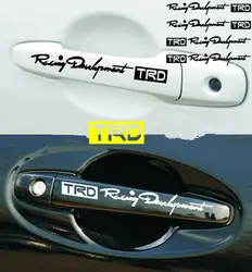 4 шт стайлинга автомобилей мира моды Racing Development Творческий двери автомобиля наклейки на ручку двойной Цвет дизайн виниловые наклейки