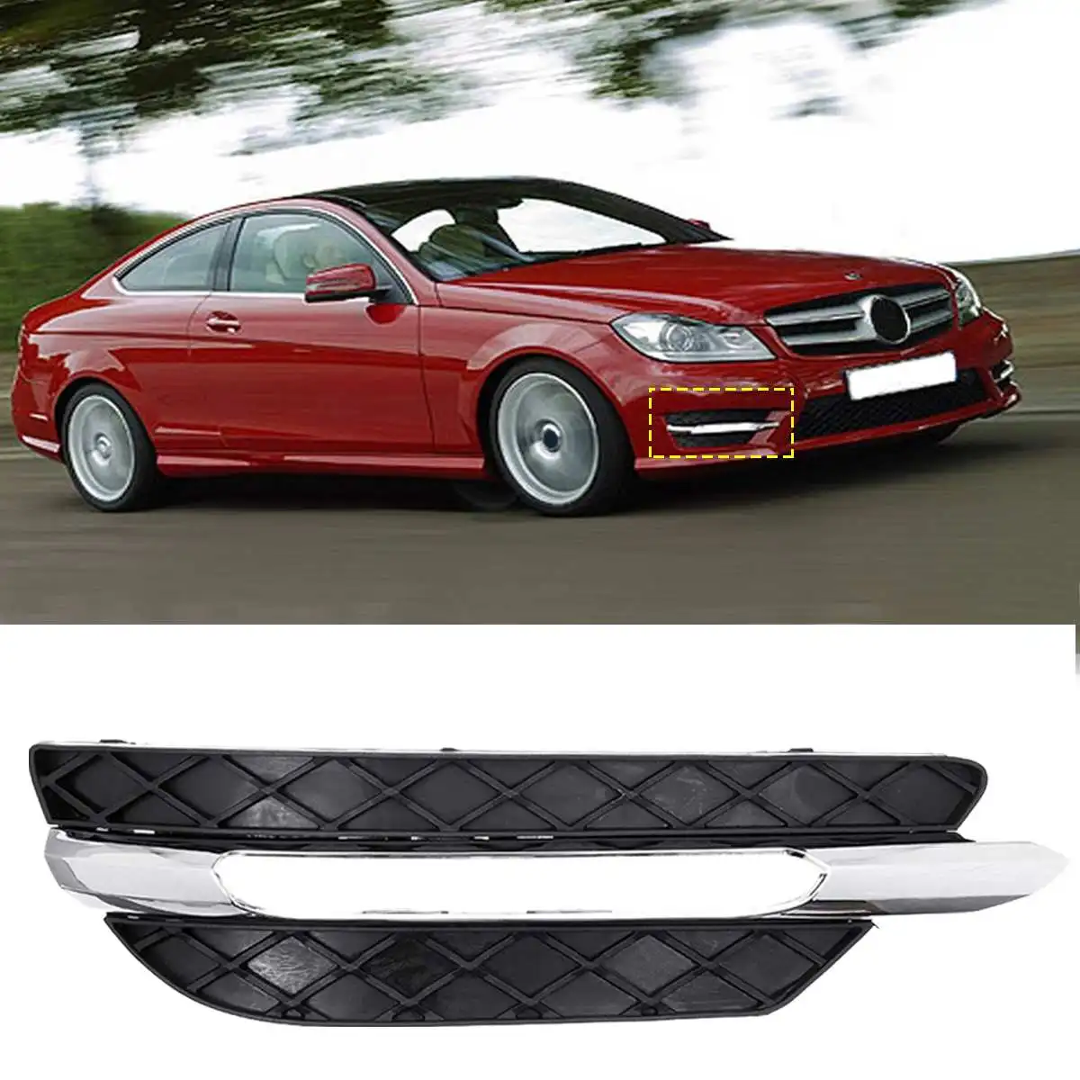 DRL для Mercedes C Class W204 S204 C204 2011 2013 левый/правый передний бампер Гриль дневные ходовые