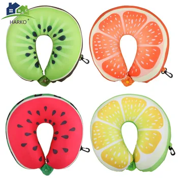 

Fruit U Shaped Travel Pillow Neck Pillow Watermelon Lemon Kiwi Orange Car Pillows Nanoparticles Soft Cushion Home Textile