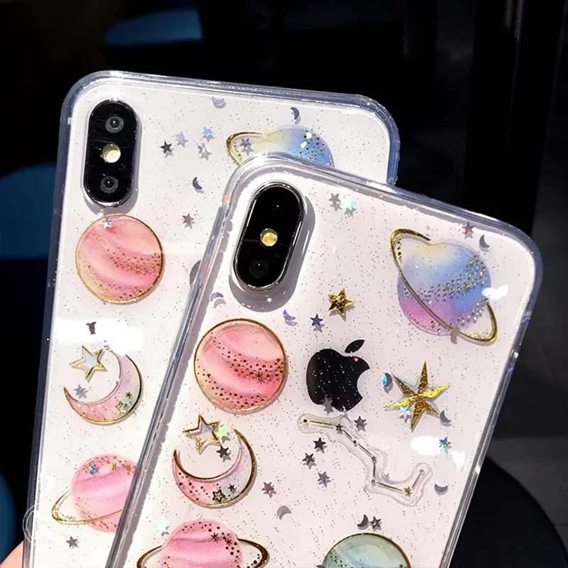 Прозрачный блестящий чехол LOVECOM для телефона iPhone 12 Mini 11 Pro Max XR XS 7 8 Plus X SE 2 мягкая