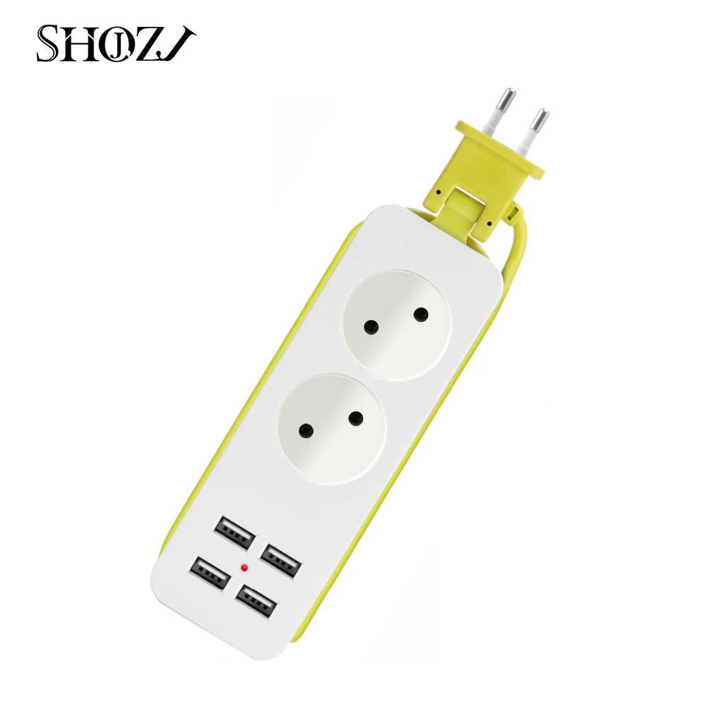 Новый удлинитель 1/2 с европейской вилкой 1200 Вт 250 В 4 USB порта выход 2 А стабилизатор