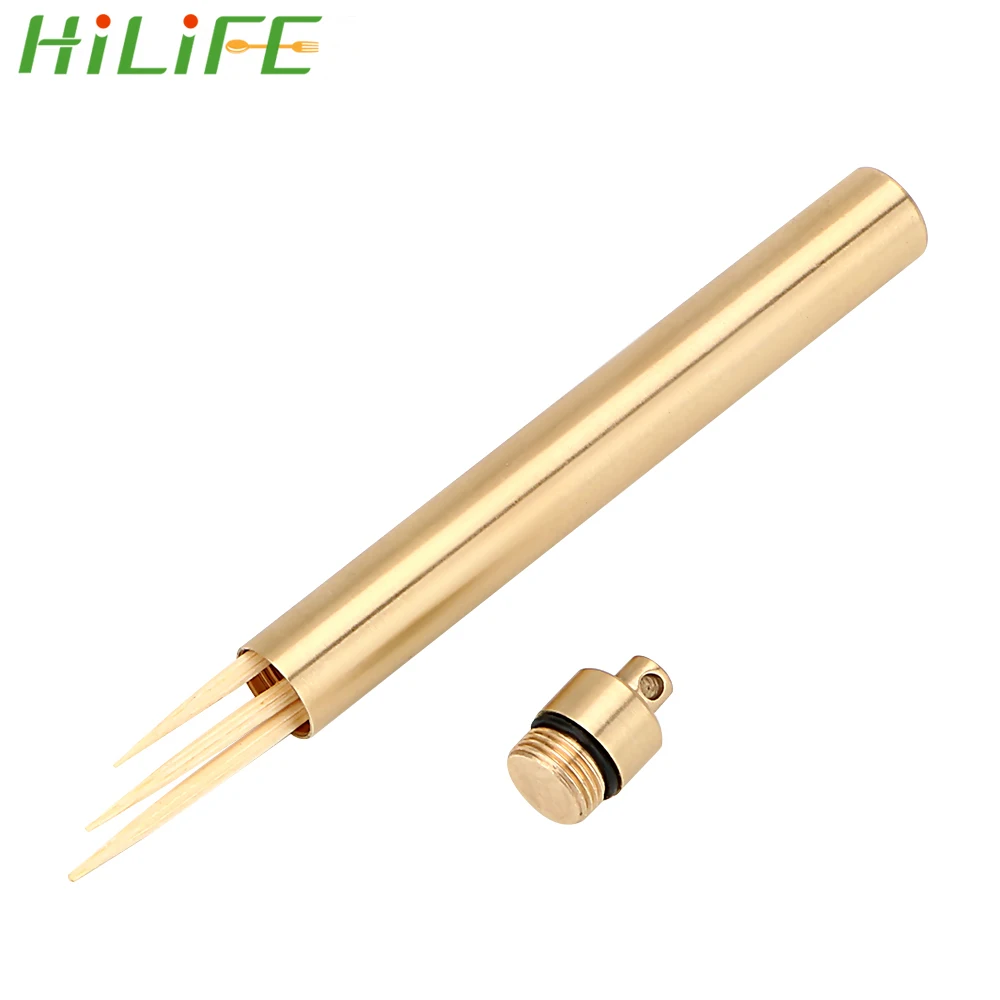 

HILIFE Eco-Friendly Pocket Toothpick Holder Waterproof Portable Titanium Alloy Toothpick Case Container for Travel Seal Bottle