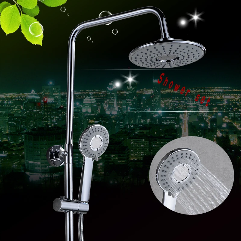 

Universal 3 Modes Functional Hand-held Showerhead Water-saving ABS Round Spray Rain Handheld Top Shower Bathroom Accessories Set