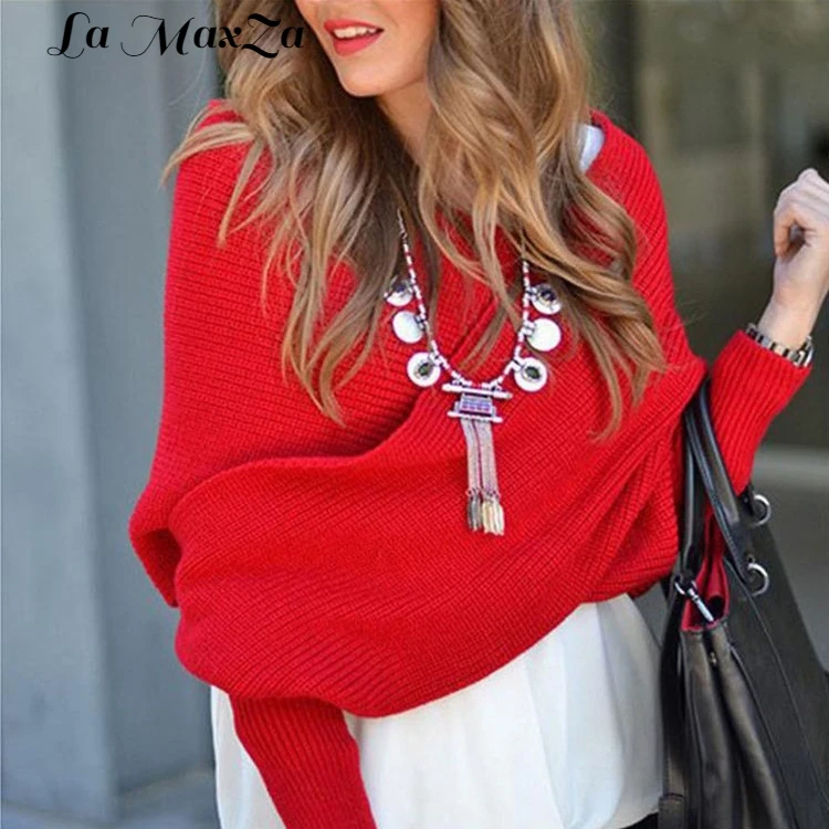 Solid Women Sweaters and Pullovers Thick Coat V Neck Jumper | Женская одежда