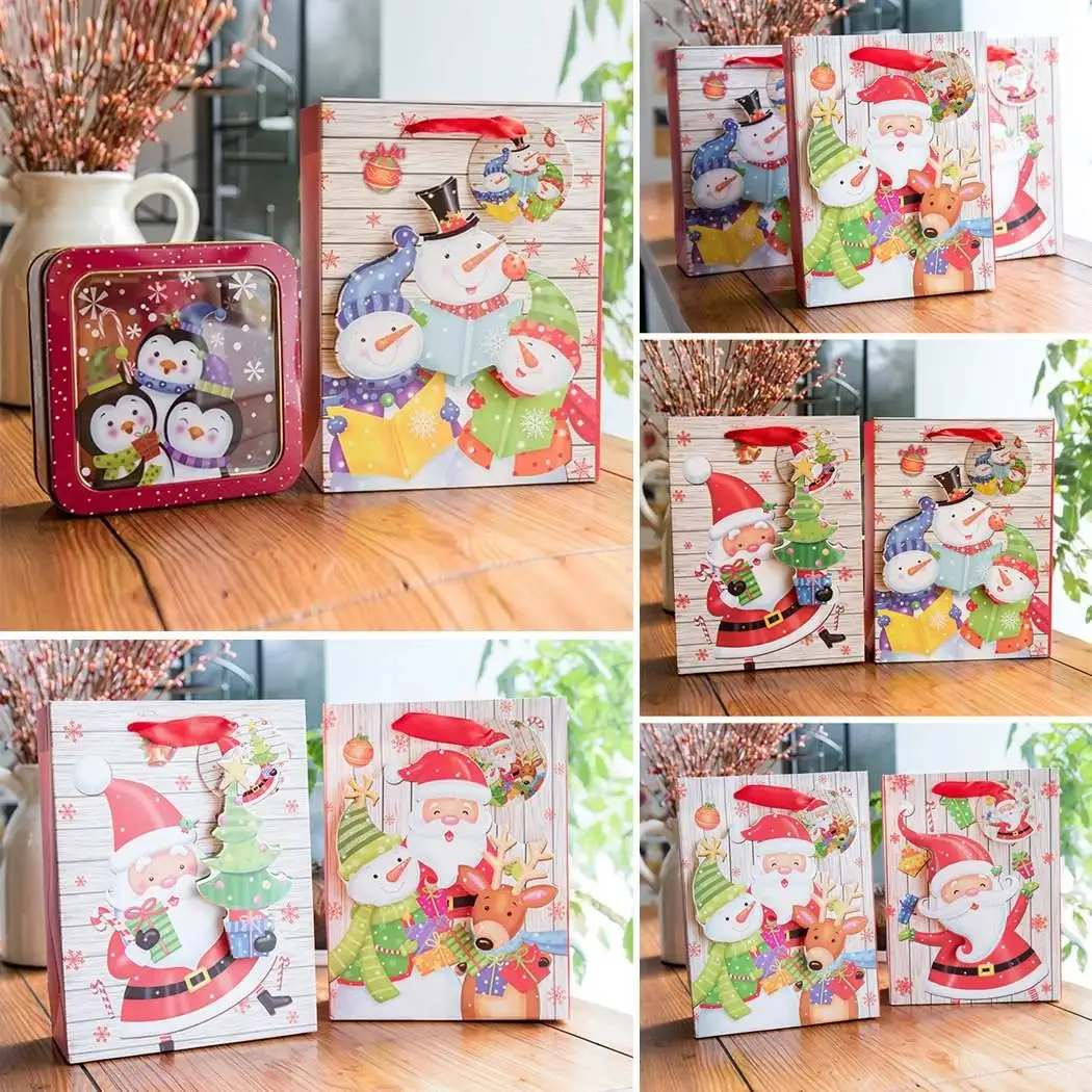 Gift Cartoon Portable Bag Fashion Random Rectangle Paper Tote Christmas | Дом и сад
