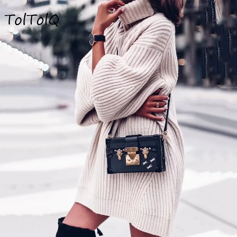 Autumn And Winter Long Sleeve Head Sweater Turteneck Elegant Oversized Fashion 2018 Women Teddy Christmas | Женская одежда