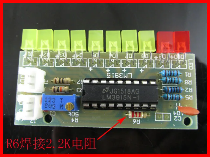 LM3915 10 светодиодный звуковой анализатор спектра набор индикаторов уровня для