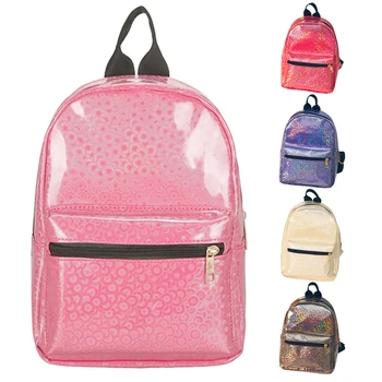 

Fashion Embroidery Letters Cry baby Hologram Laser Backpack Women Soft PU Leather Backpack School Bags For Girls