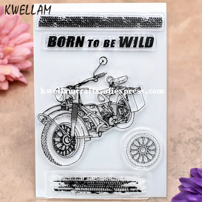 

BORN TO BE WILD Motorcycle Scrapbook DIY photo cards rubber stamp clear stamp transparent stamp 10x15cm KW8010224