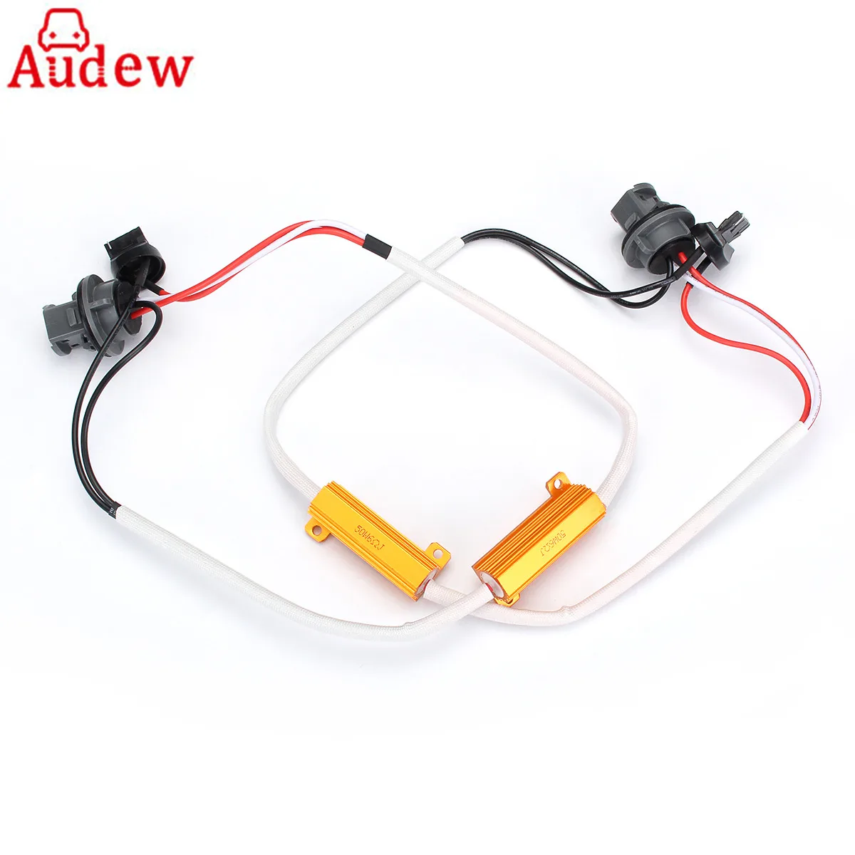 

1Pair T20 Light Decoder Canbus Error Cancellers W21/5W 7444 580 50W Load Resistors Wiring Harness
