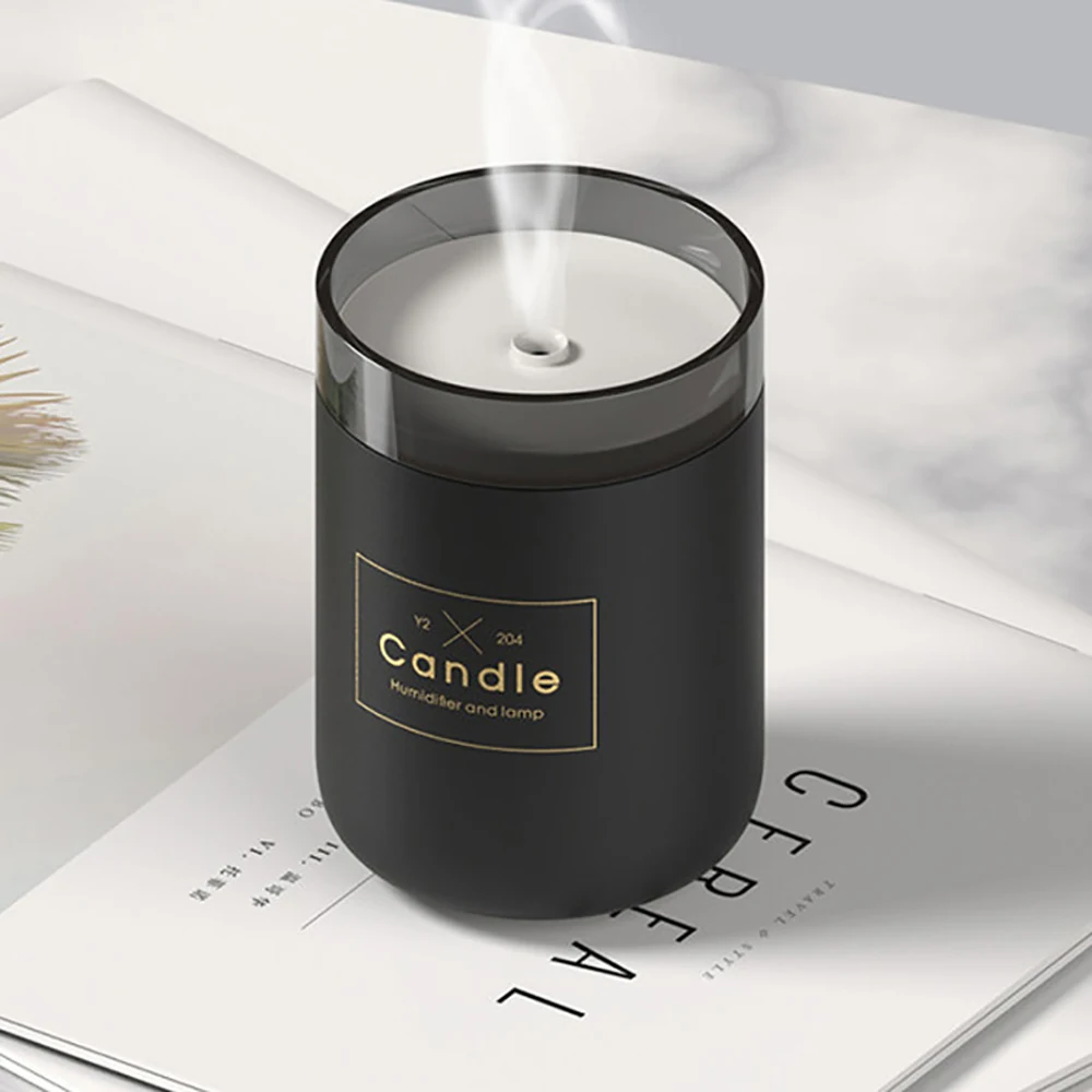 FIMEI 280ml Mini USB Candle Humidifier With Warm Night Light