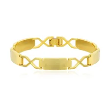 Erkek Bileklik X shape часы браслет для мужчин и женщин модные ювелирные изделия цвет желтого золота простой полированный «pulseras Pulseira»