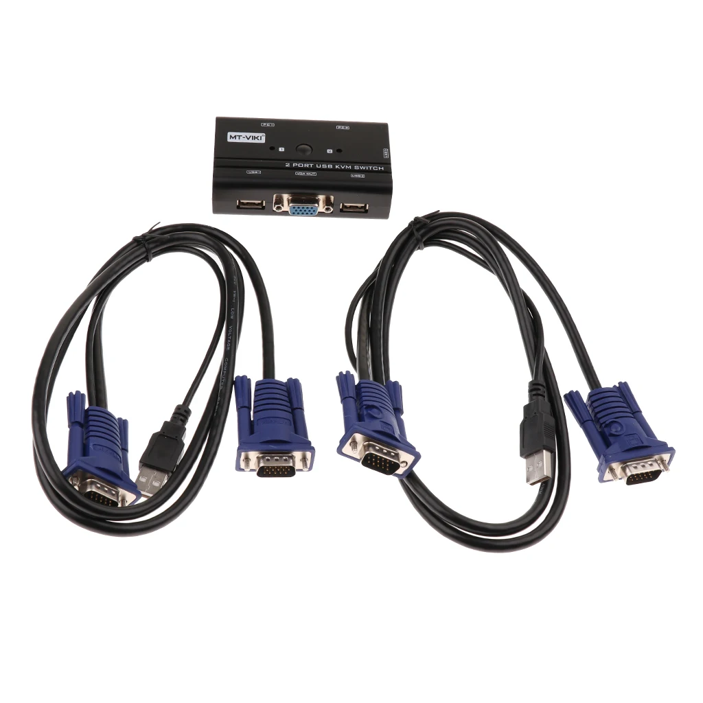 Переключатель Dovewill с 2 портами USB 0 VGA KVM кабельный коммутатор для видео и