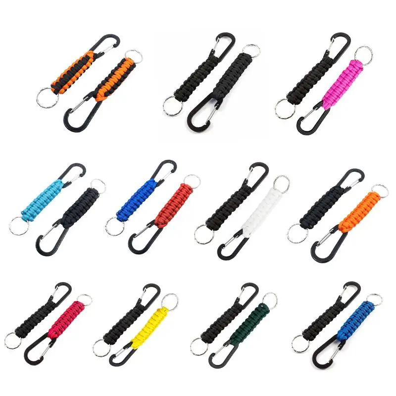 

Braided Rope Key Chain With Snap Hook Multifunctional Paracord Keychain For Outdoor Camping 2-Pack