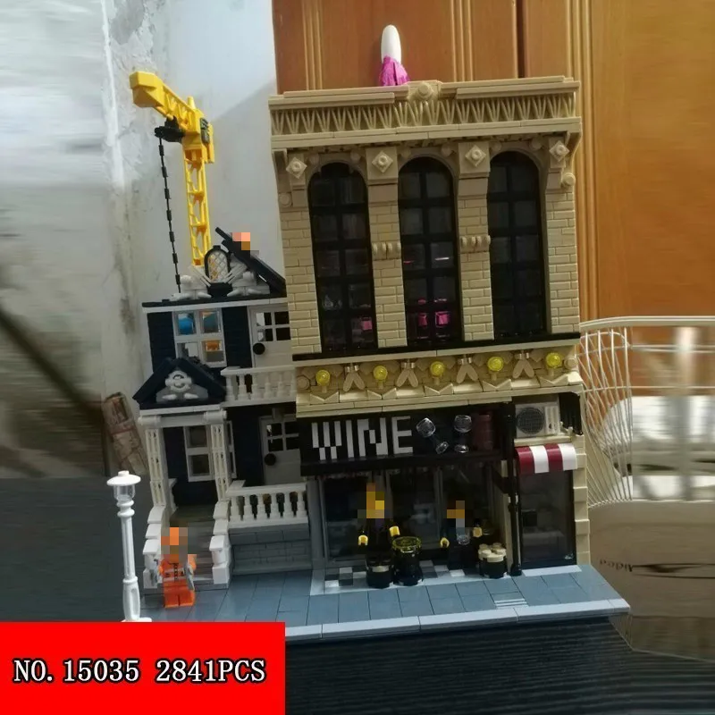 2841pcs Originality Streetscape Series Play Alpinia Toys Bar And Finance Company Assembling Insert Building Block 15035 | Игрушки и