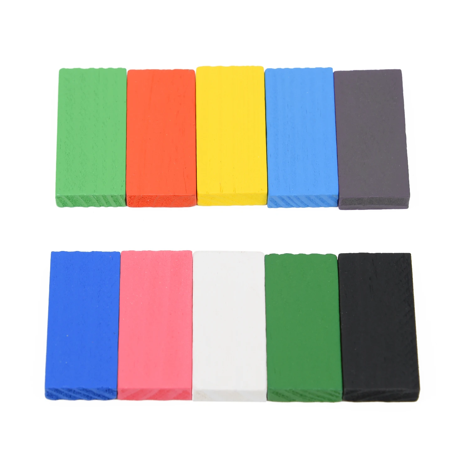 

100Pcs 10Color Set Wooden Bright Tumbling Dominoes For Kids Game Toy Fun