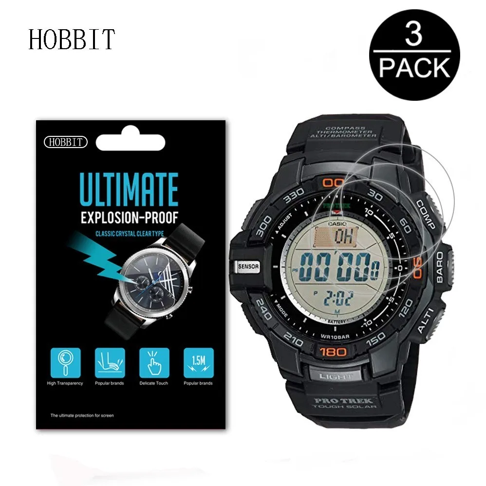 

3Pack 5H Nano Explosion-proof Screen Protector For Casio Men's Trek PRG-270 PRG240T 300 650Y 600 600Y PRG-300 Watch Screen Film