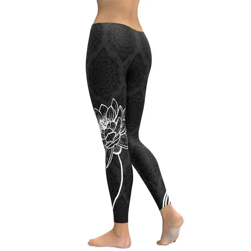 

Lotus Digital Printing Leggings Women Trousers Clothing Hip Elastic High Waist Yoga Pants Elastic Simple Fashion Sexy Yoga Pants