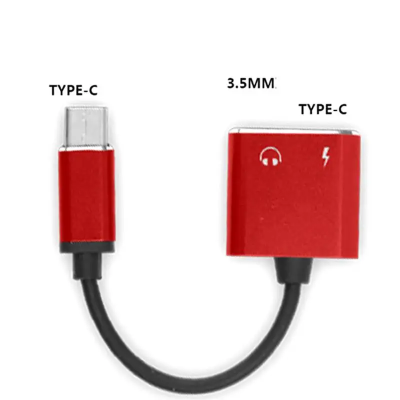 USB Type-C Audio Charging Adapter Cable 2 In 1 Type C Male To Female 3.5mm Headphone Jack Charging Converter For Huawei Mate 10 