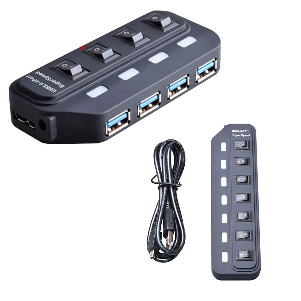 Портативный многопортовый USB3.0 с высоким уровнем Скорость хаб передачи данных 5