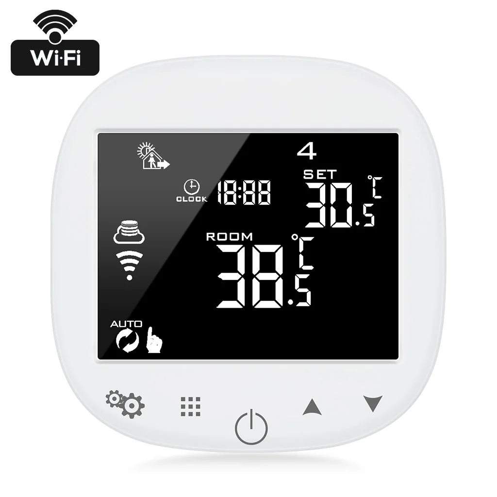 

WiFi Underfloor Thermostat Room Temperature Regulator Digital Touch Screen Temperature Wireless APP Control with Humidity Sensor