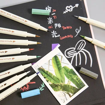 

10Pcs Metallic Marker Pen DIY Painting Pen Manga Sketching Markers Highlighter Soft Brush Pen For Stationery School Art Supplies