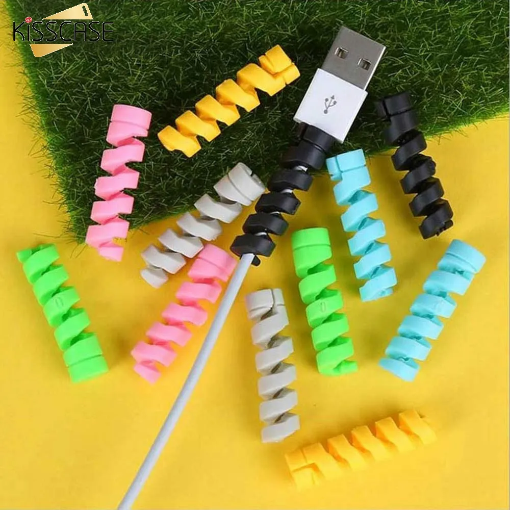 

KISSCASE Cable Wire Organizer for All Smart Phone Silicon Winder Earphone Cable Wire Organizer Storage Charger Holder Clips