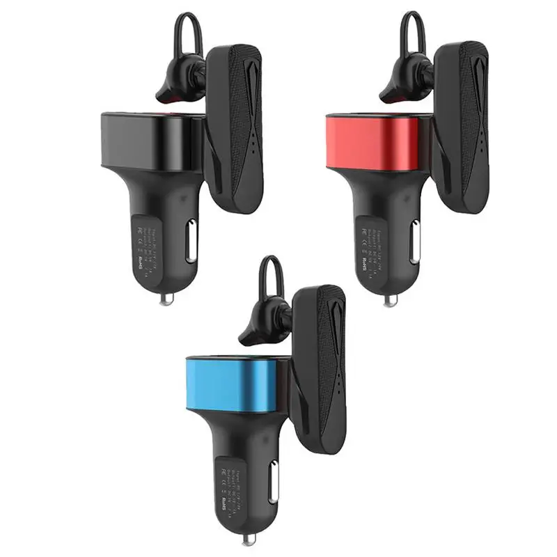 

Digital Car Charger with Wireless Charging Headset Car Phone Charger Dual USB Multifunction 12V-24V