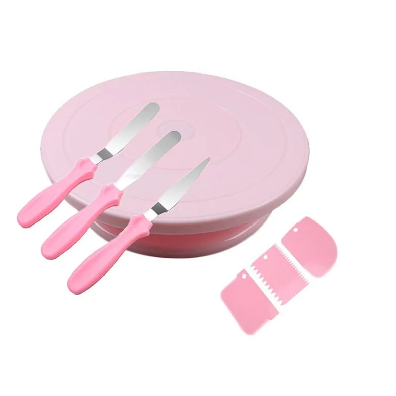 

1 Set Cake Turntable Stands With 2 Icing Spatula 3 Smoother Confectionery Cake Decorating Cake Accessories Baking Pastry Tool