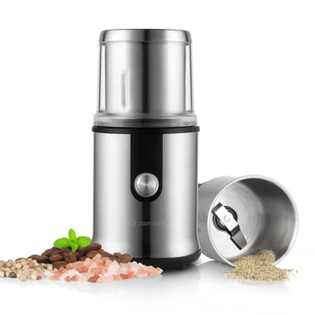

zanmini Stainless Steel Coffee Grinder with Chopped Cup Set Fruit Grinder Bottle Set Electric Coffee Grinder Manual Coffee Maker