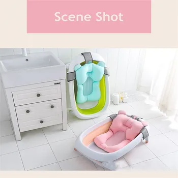 

Portable Infant Baby Shower Bath Tub Pad Non-Slip Bathtub Mat Newborn Safety Security Bath Support Cushion Foldable Soft Pillow